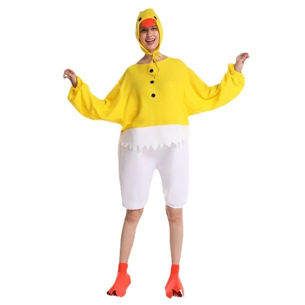 Adult Funny Yellow Chick Jumpsuit Cosplay Stage Performance Costume