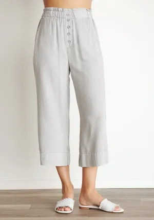 Bella Dahl - Button Front Crop Pant in Grey Dawn