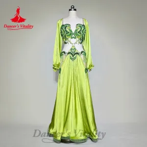 Bellydance Performance Costumes Women's Customization Luxury Diamond Backless Tassel Dress Oriental Dance High End Dance Skirt