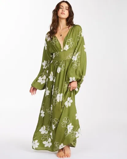 Billabong Night Bloom Long Sleeve Maxi Dress