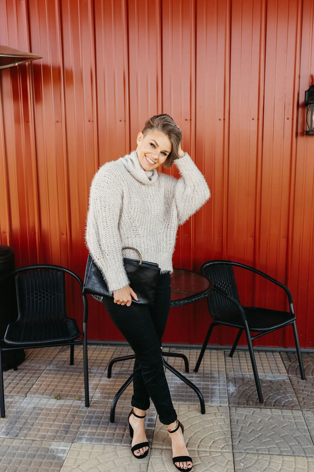 Camden Fuzzy Knit Turtleneck