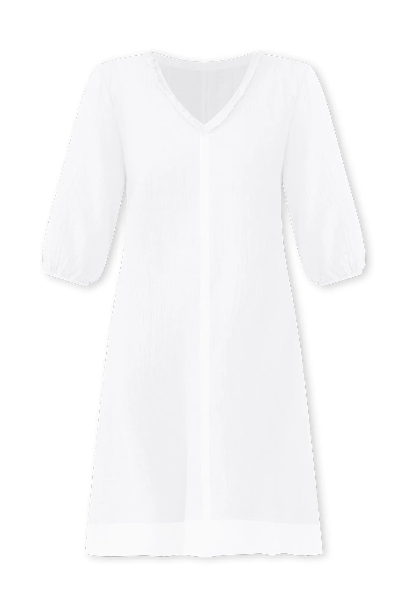 Cordelia White Cotton Cheesecloth Pocket Dress