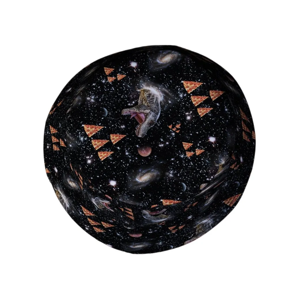 Dinosaur Galaxy Pizza Ships Bucket Hat