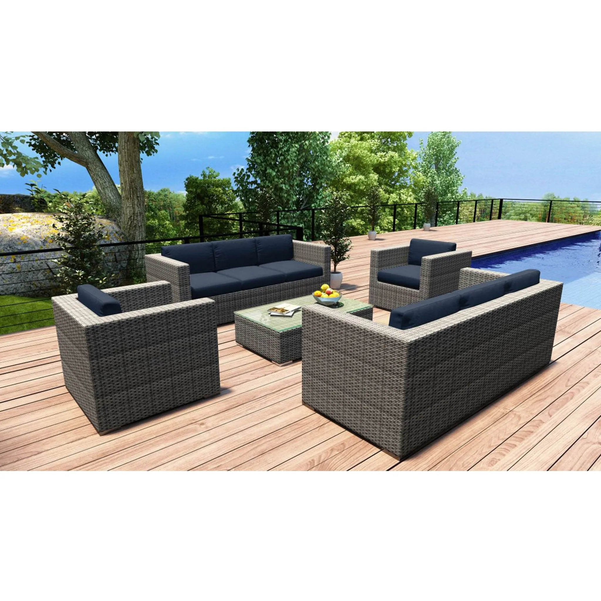 District 5 Piece Double Sofa Set