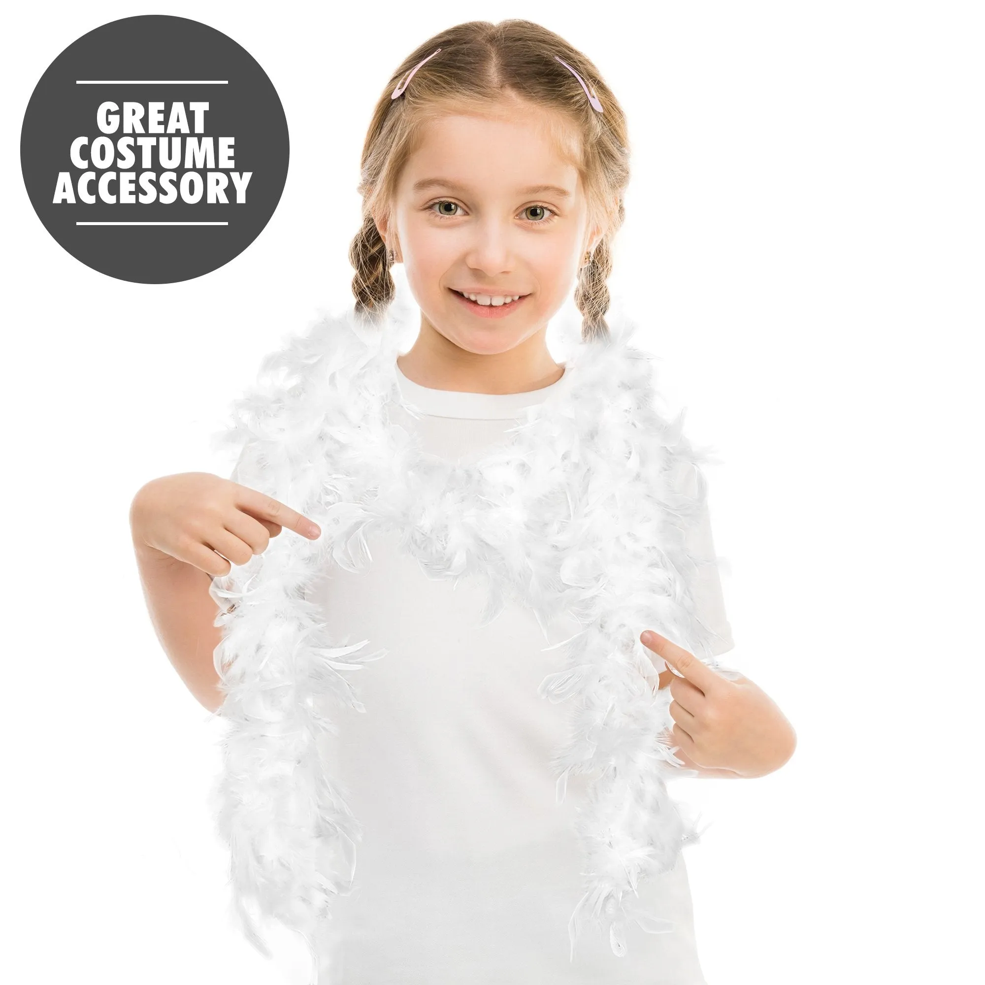 Feather Boa Costume Accessory - 1920's White Boa with Feathers - 1 Piece