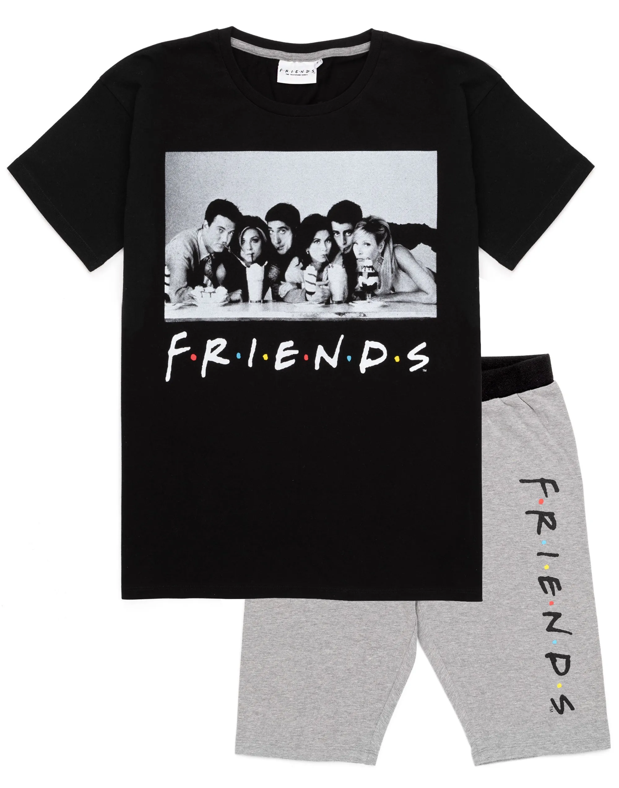 Friends Character Scene T-shirt & Cycling Short Womens Pyjama Set