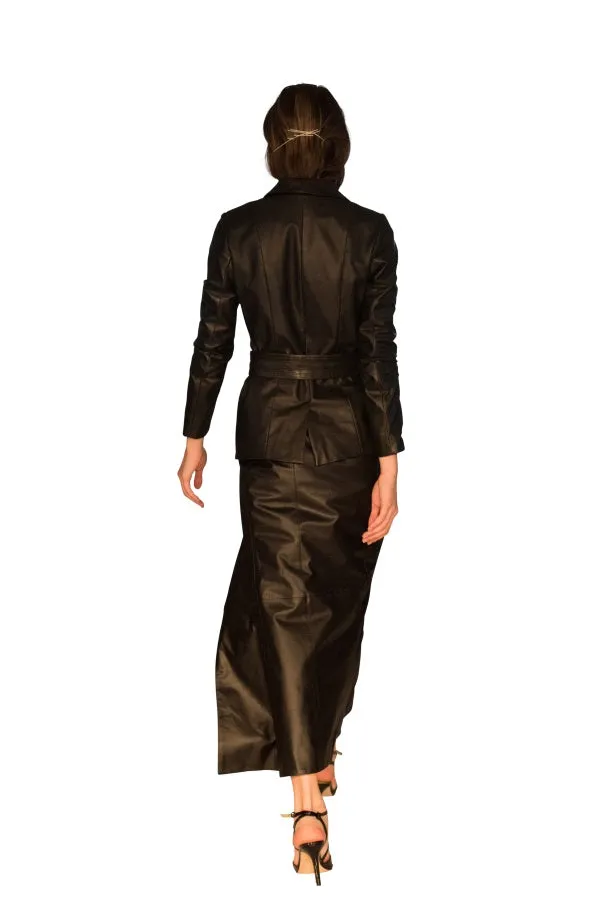 Front Split Reindeer Leather Skirt -  Limited Edition