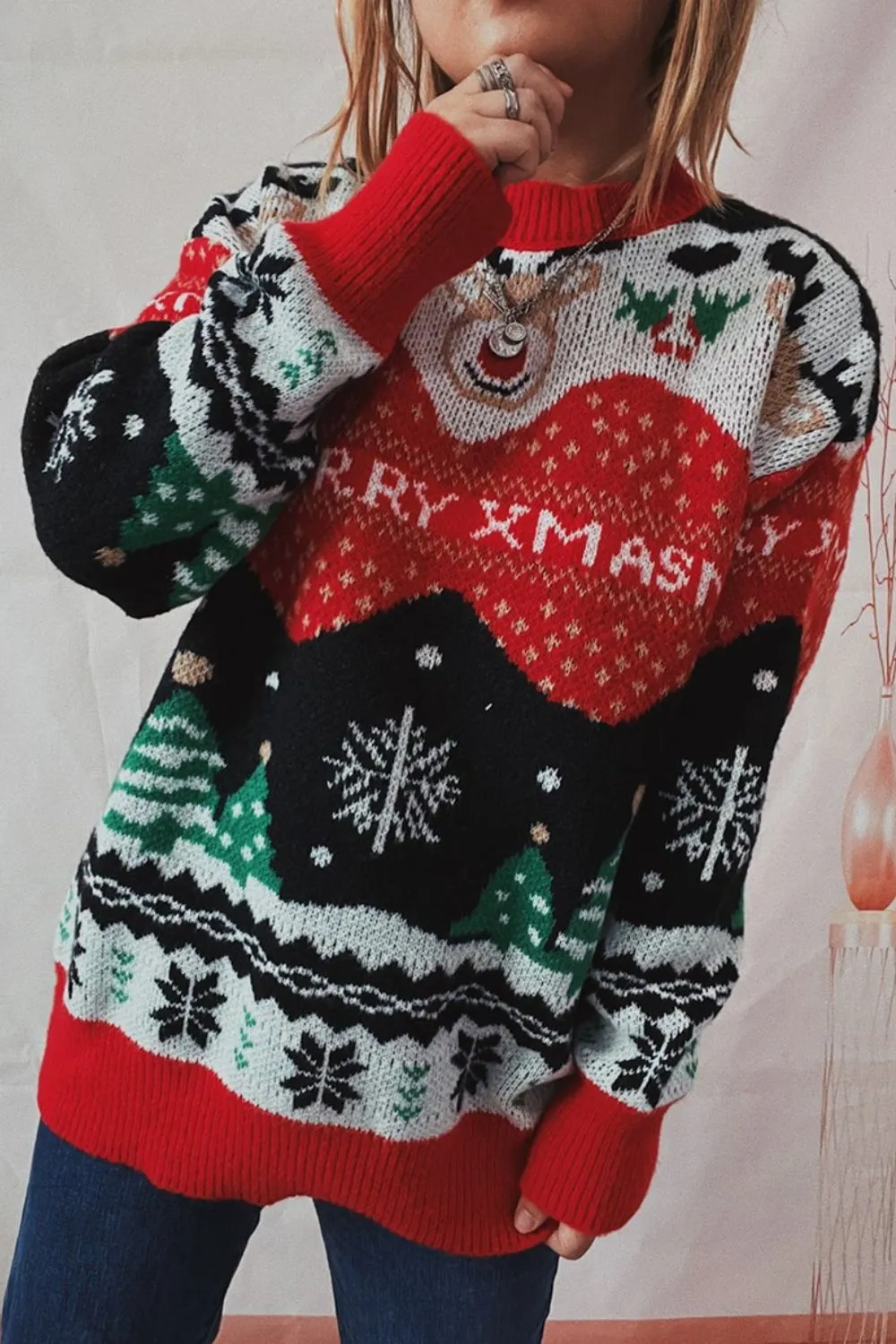 kesley Christmas Element Long Sleeve Sweater