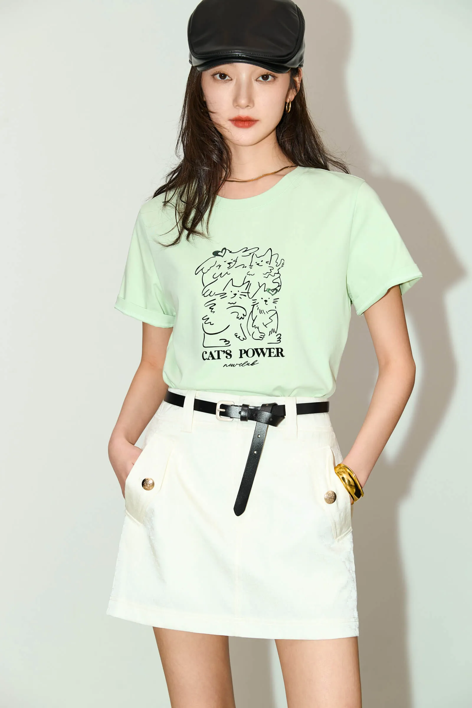 LILY Playful Print Round Neck T-shirt