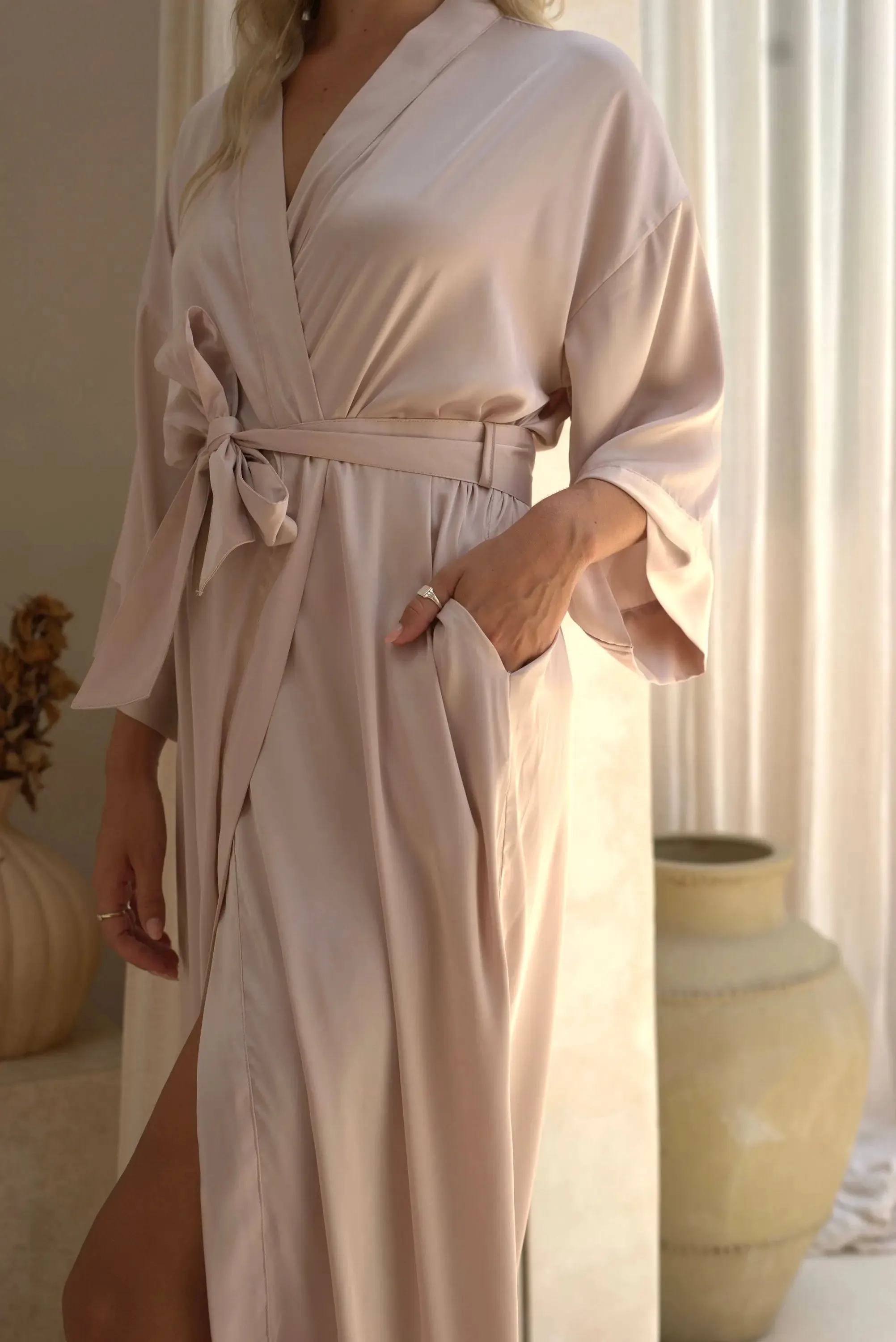 Long Satin Bridal Robes - Various Colours