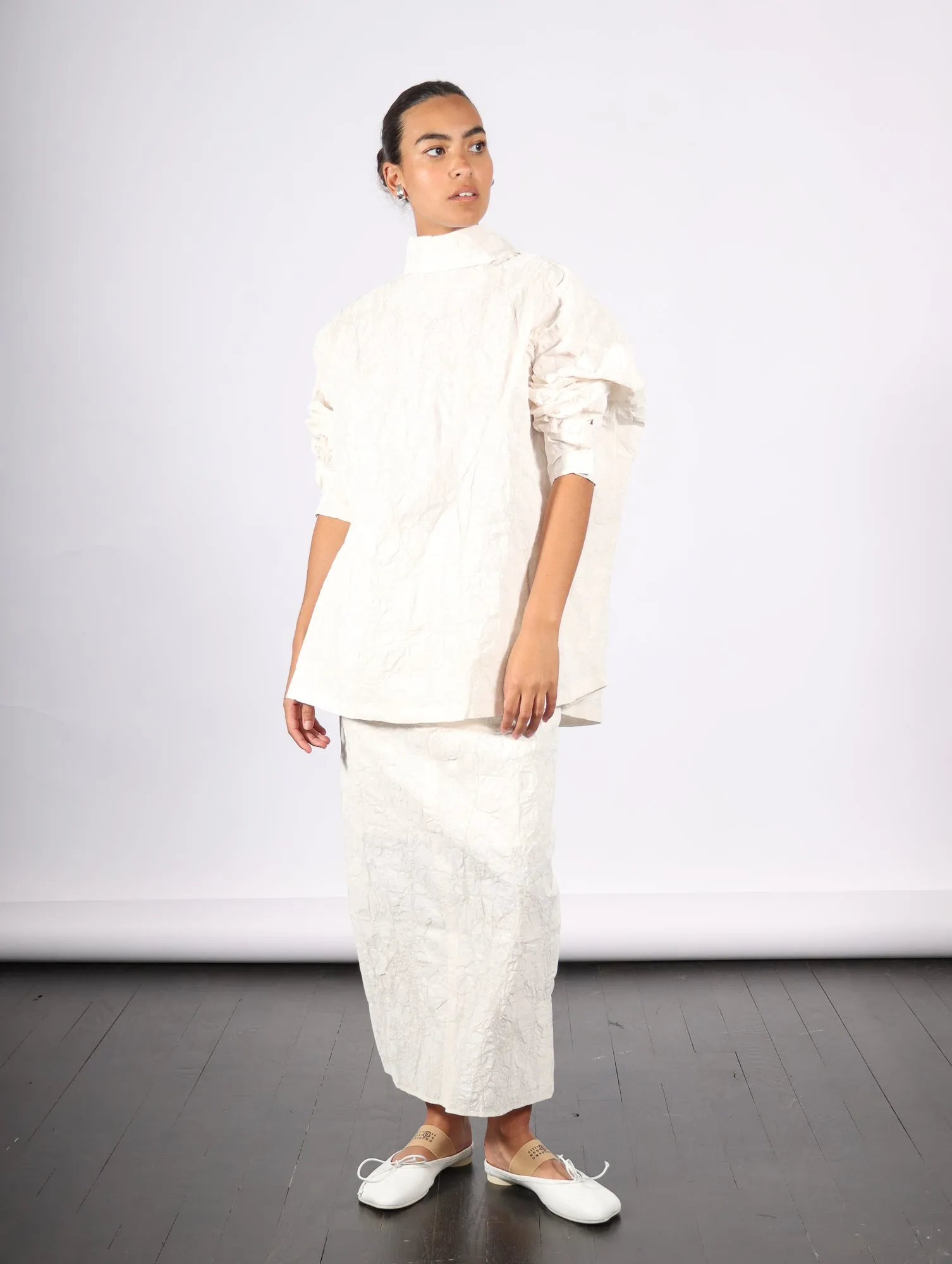 Long Skirt in White Paint by Dawei