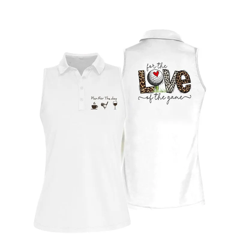 Love The Game Golf Sleeveless Polo Shirt, Women's Sleeveless Polo Shirts Quick Dry Golf Tennis Shirt