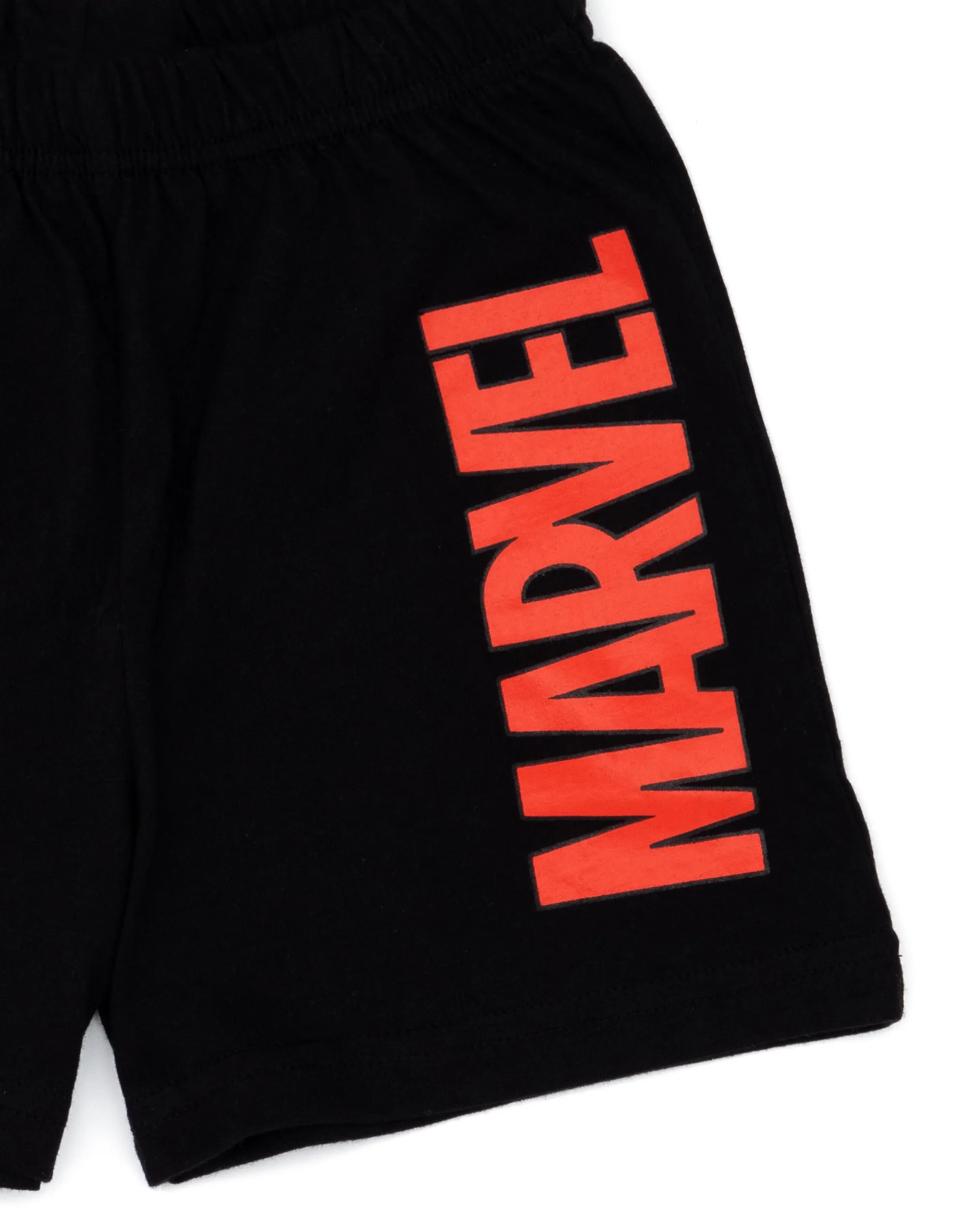 Marvel Boys Grey And Black Superhero T-Shirt And Shorts Pyjamas