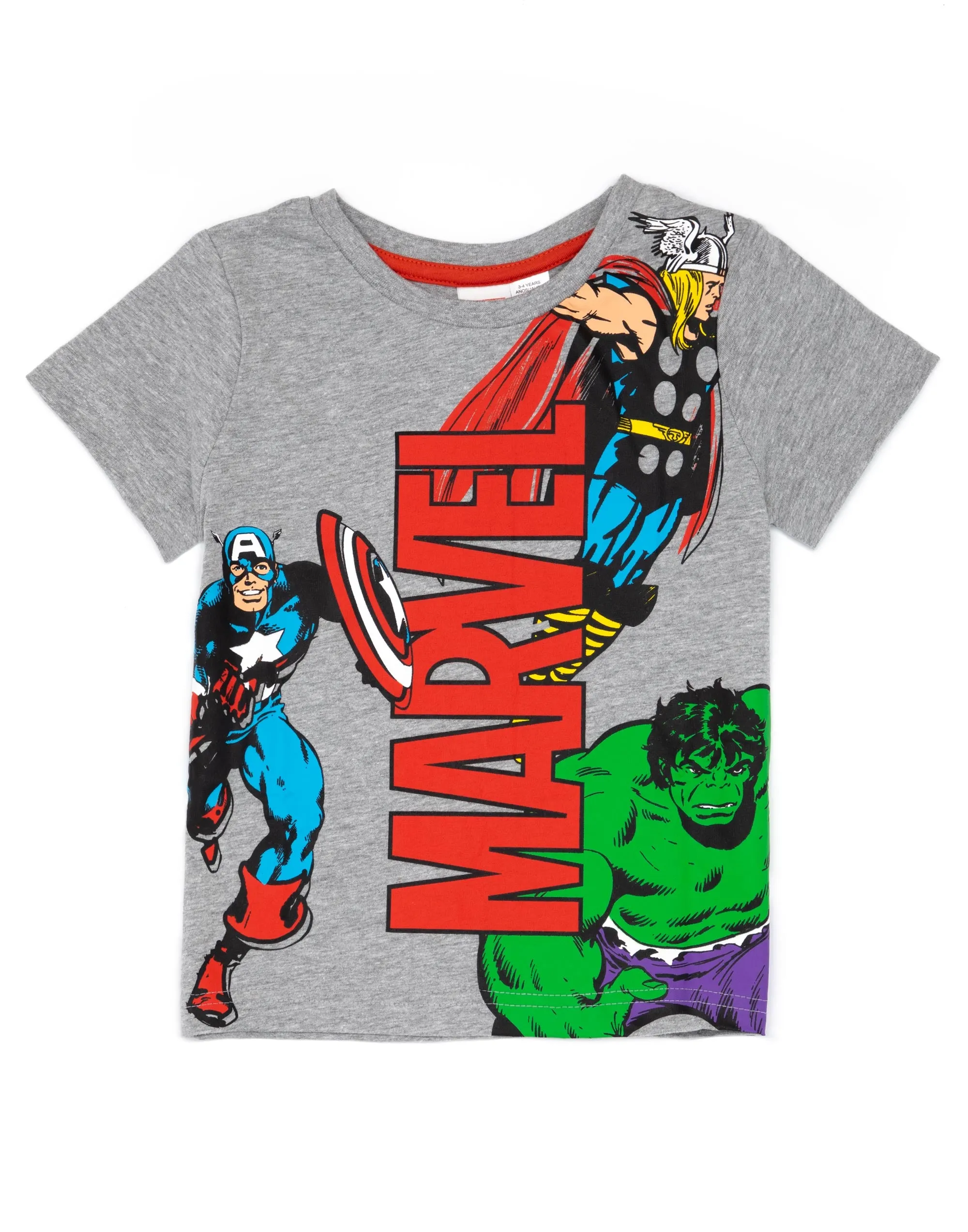 Marvel Boys Grey And Black Superhero T-Shirt And Shorts Pyjamas