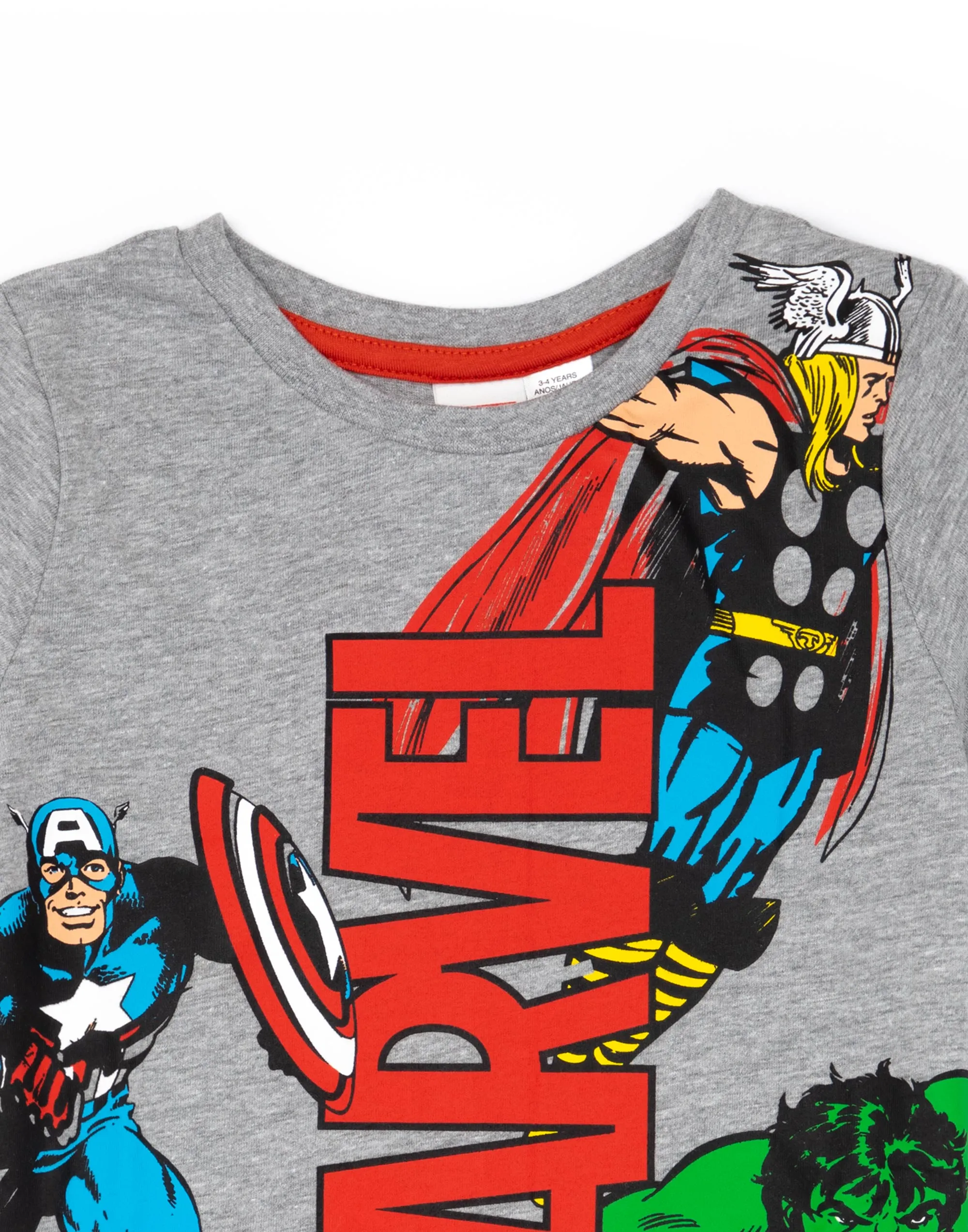 Marvel Boys Grey And Black Superhero T-Shirt And Shorts Pyjamas