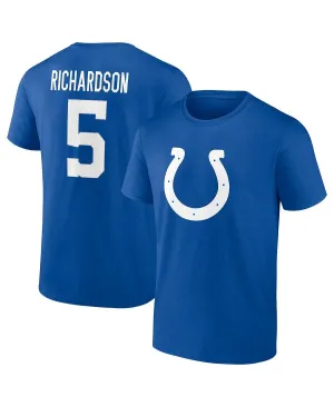 Men's Anthony Richardson Royal Indianapolis Colts 2023 NFL Draft First Round Logo Tee with Name and Number Badge Fanatics