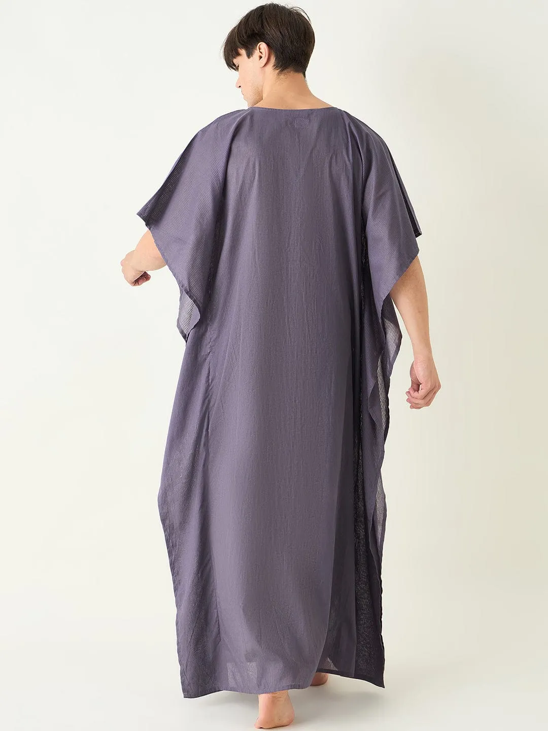 Mens Purple Loungewear Kaftan Gown