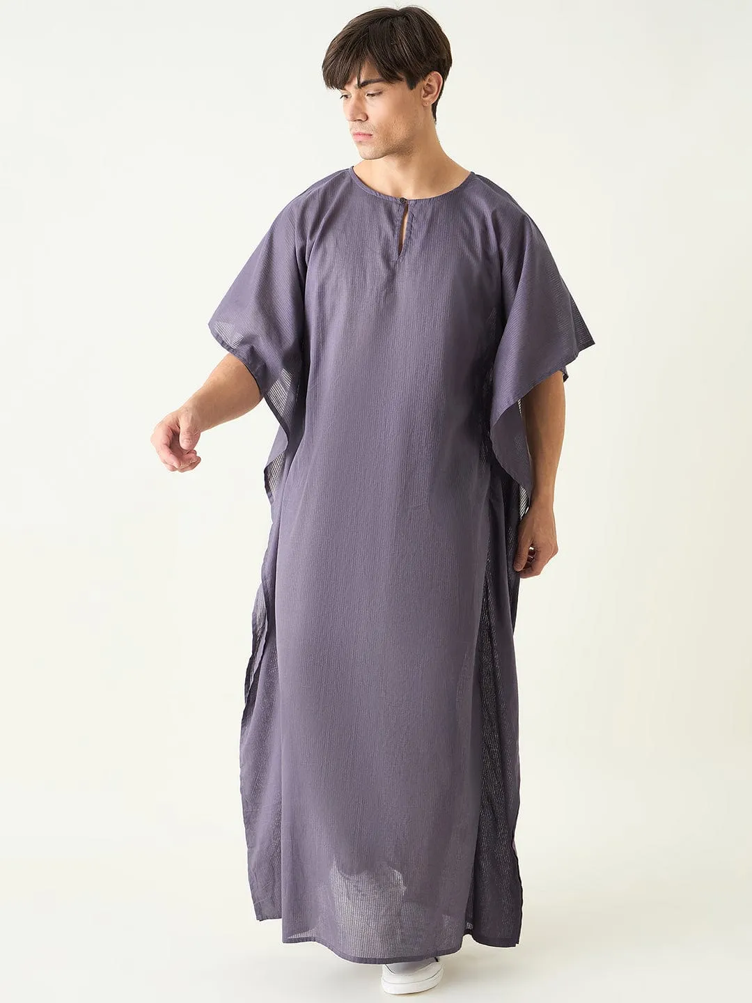 Mens Purple Loungewear Kaftan Gown