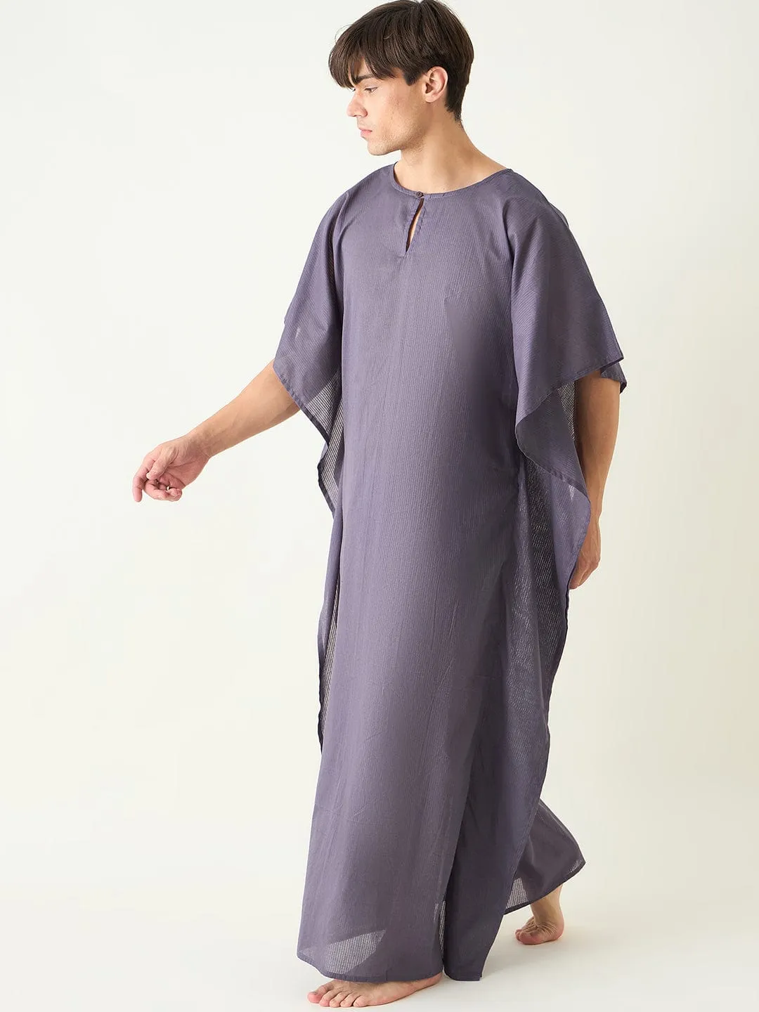 Mens Purple Loungewear Kaftan Gown