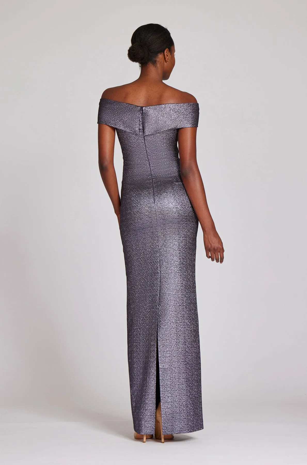 Metallic Twist Front Gown