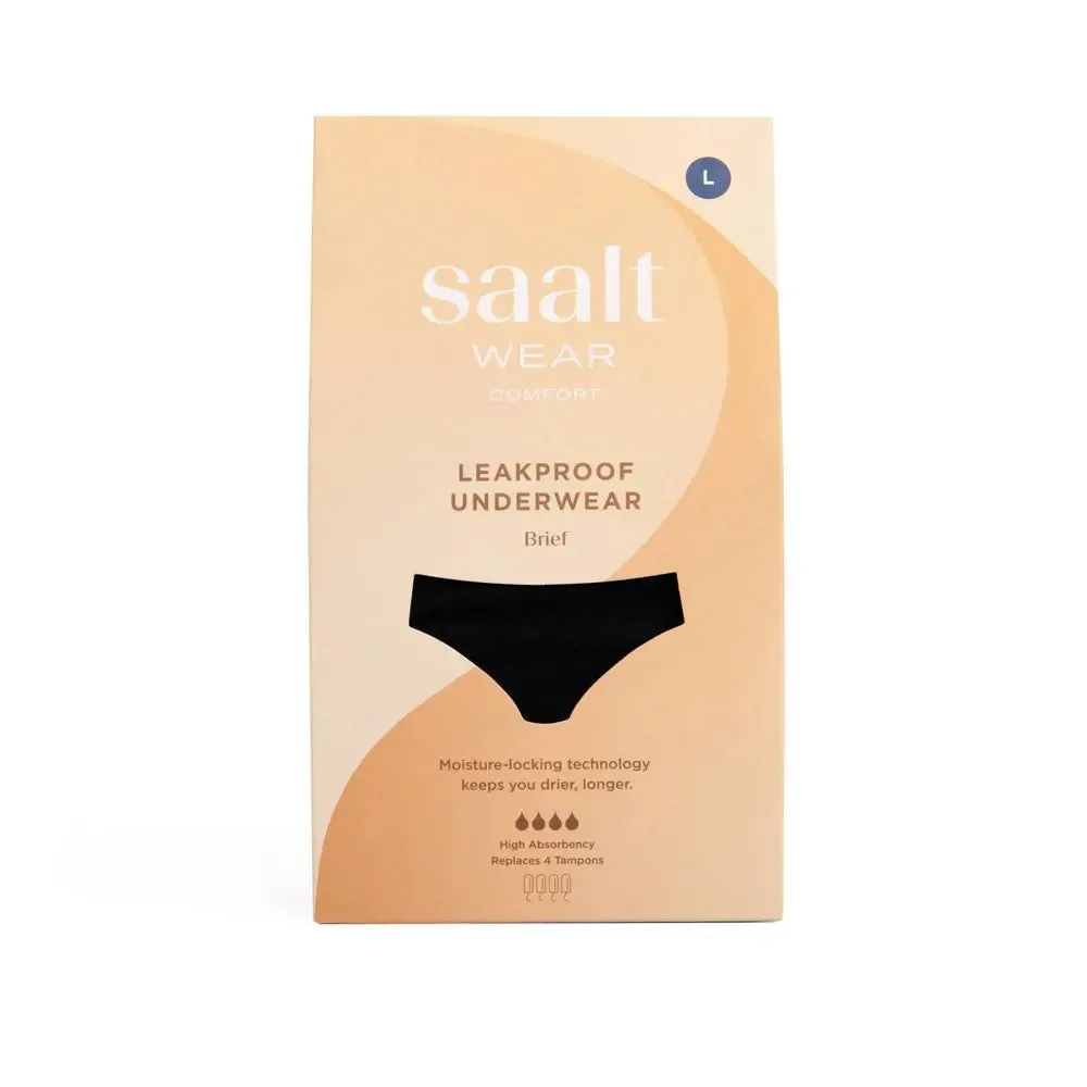 New - Saalt Heavy Absorbency Briefs Super Soft Modal Comfort Leak Proof Period Underwear