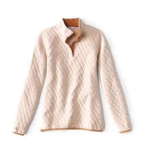 Orvis Womens Quilted Snap Sweatshirt / Oatmeal