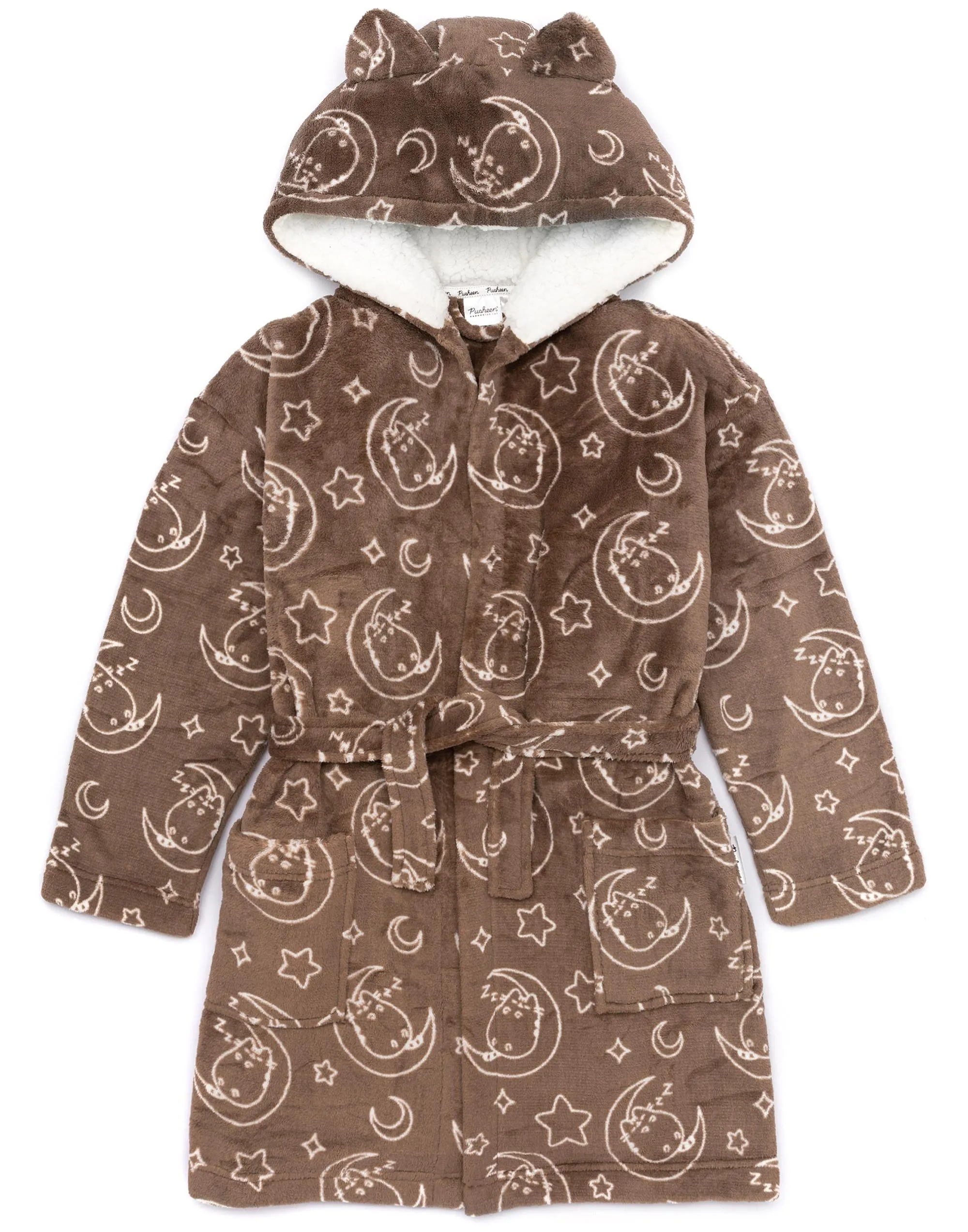 Pusheen The Cat Girls Bathrobe - Brown All Over Print