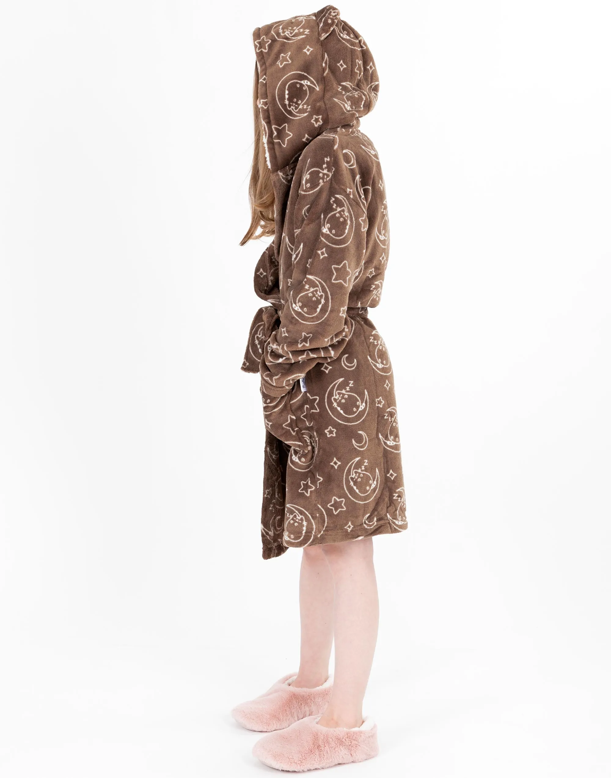 Pusheen The Cat Girls Bathrobe - Brown All Over Print