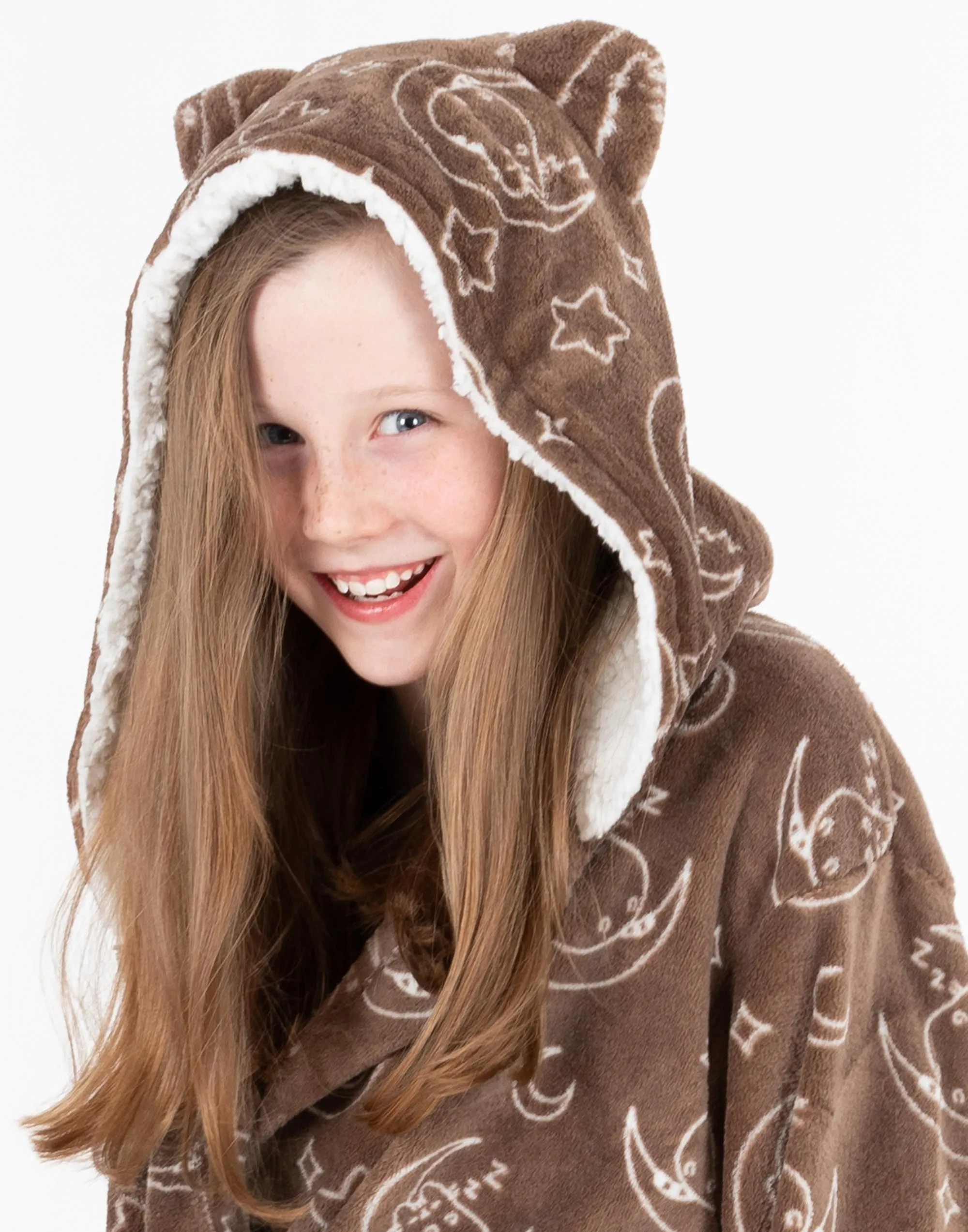 Pusheen The Cat Girls Bathrobe - Brown All Over Print