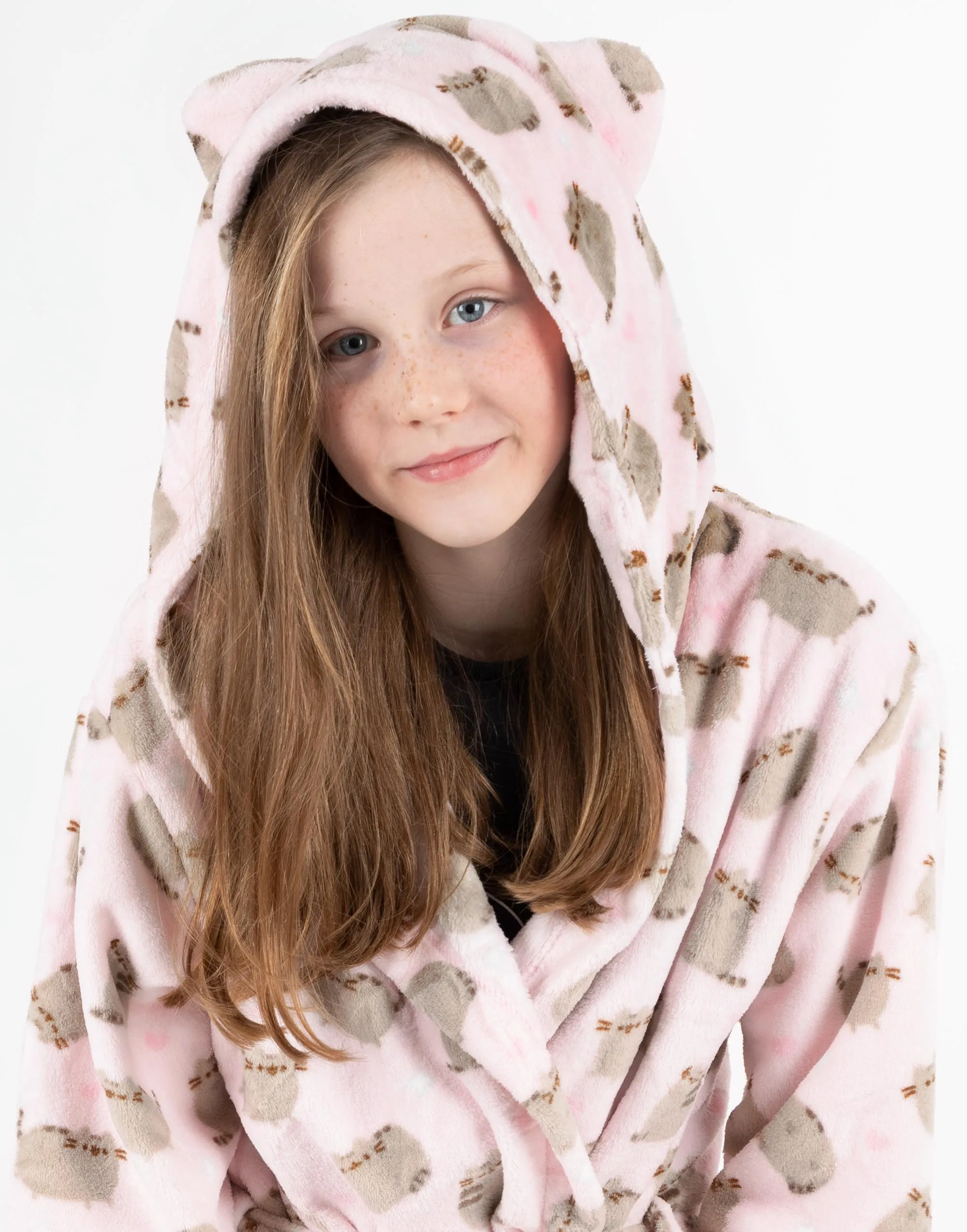 Pusheen The Cat Girls Bathrobe - Pink All Over Print