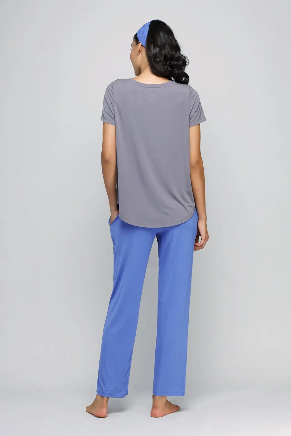 Relaxed Blue Straight Lounge Pant