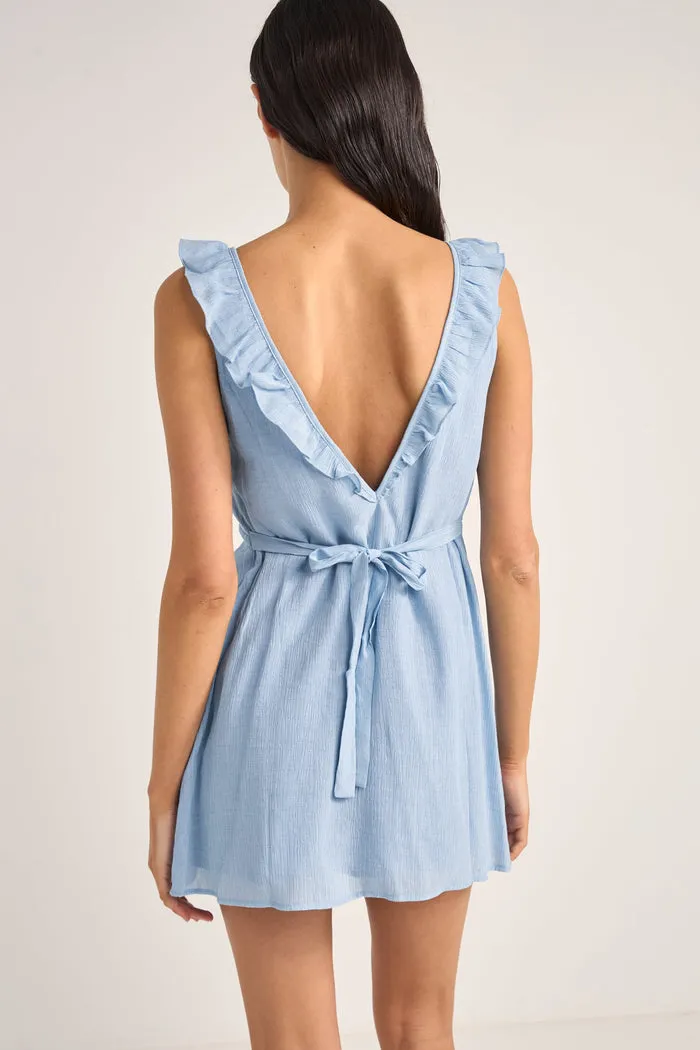 Rhythm Elsie Ruffle Mini Dress - CornFlower