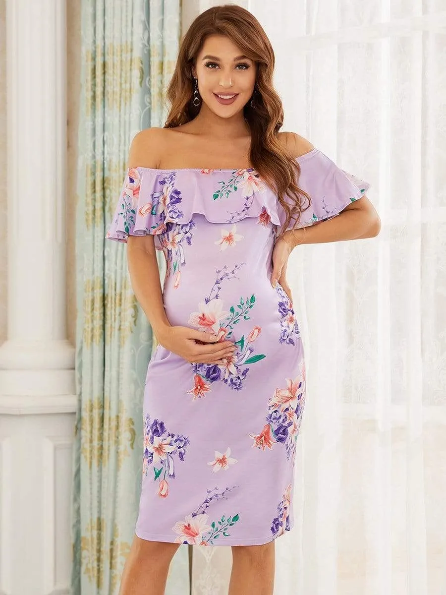 Sleeveless Ruffle Top Short Bodycon Maternity Dress