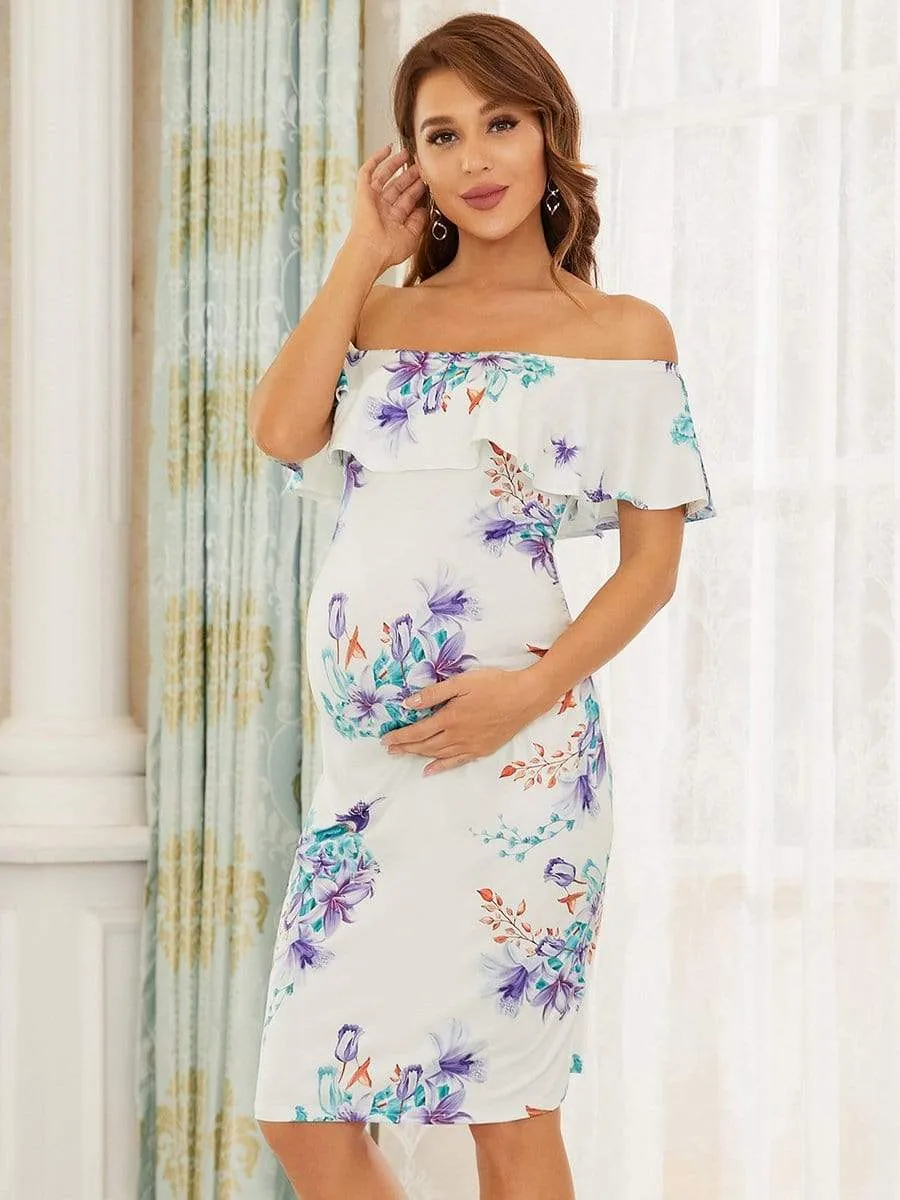 Sleeveless Ruffle Top Short Bodycon Maternity Dress