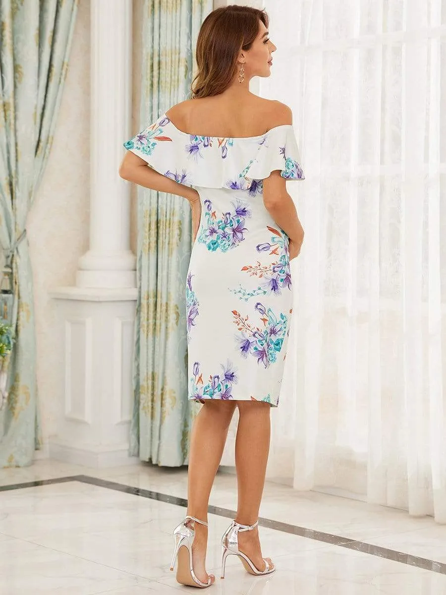 Sleeveless Ruffle Top Short Bodycon Maternity Dress