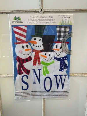 Snow Friends Garden Applique Flag