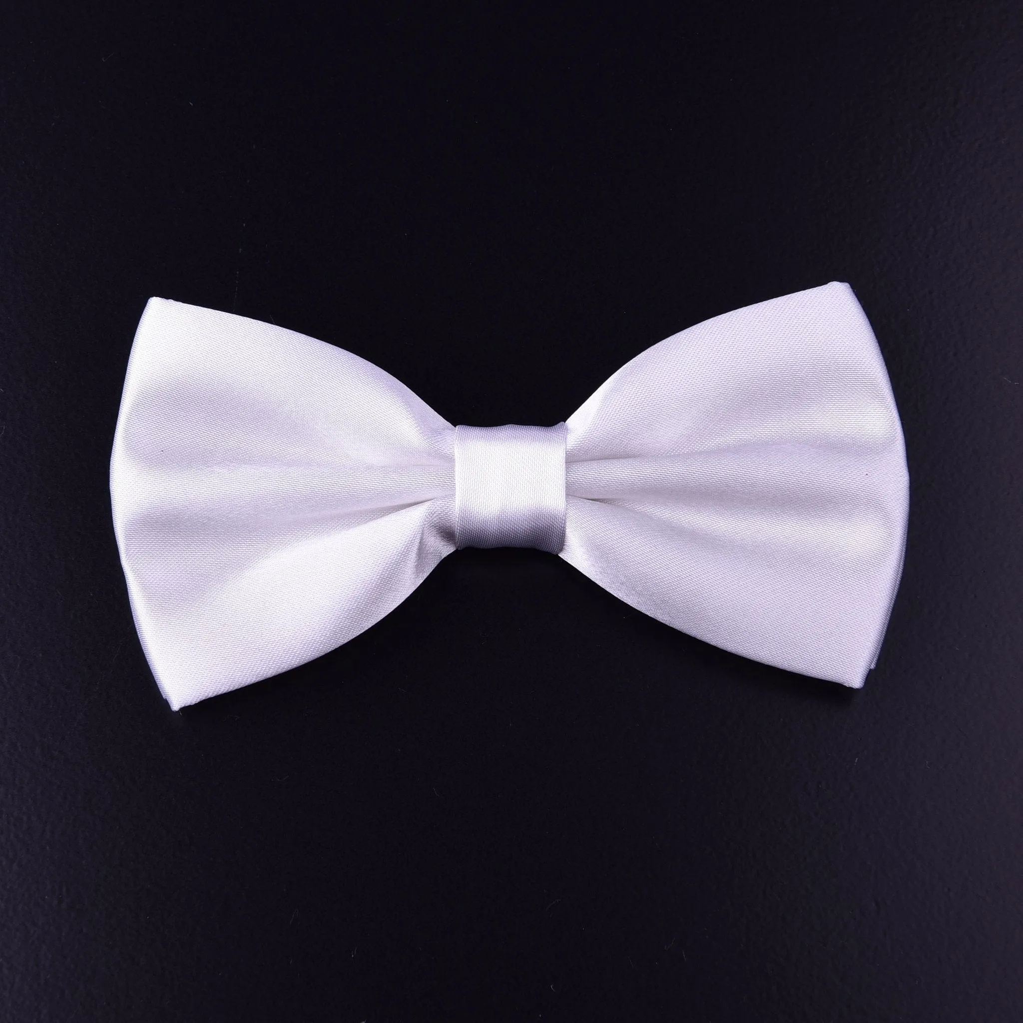 Solid Plain White Tuxedo Bow Tie Luxury Wedding Fashion