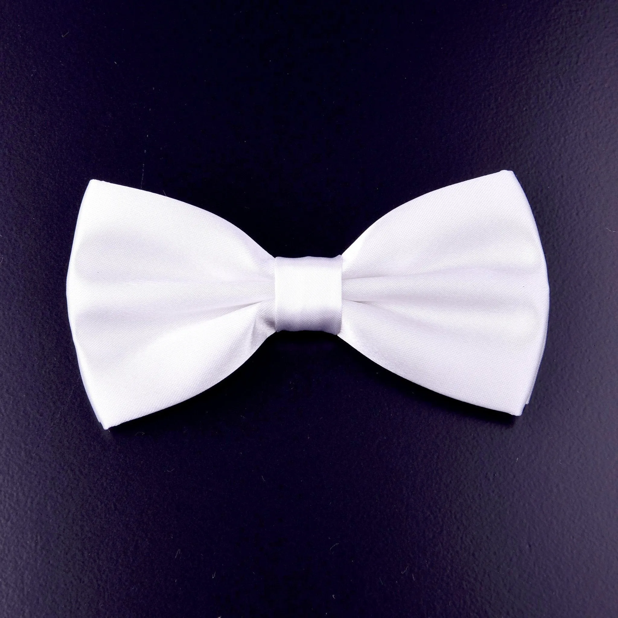 Solid Plain White Tuxedo Bow Tie Luxury Wedding Fashion