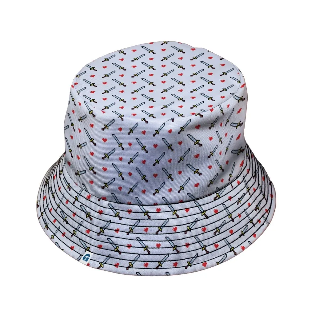 Sword and Hearts Video Game Bucket Hat