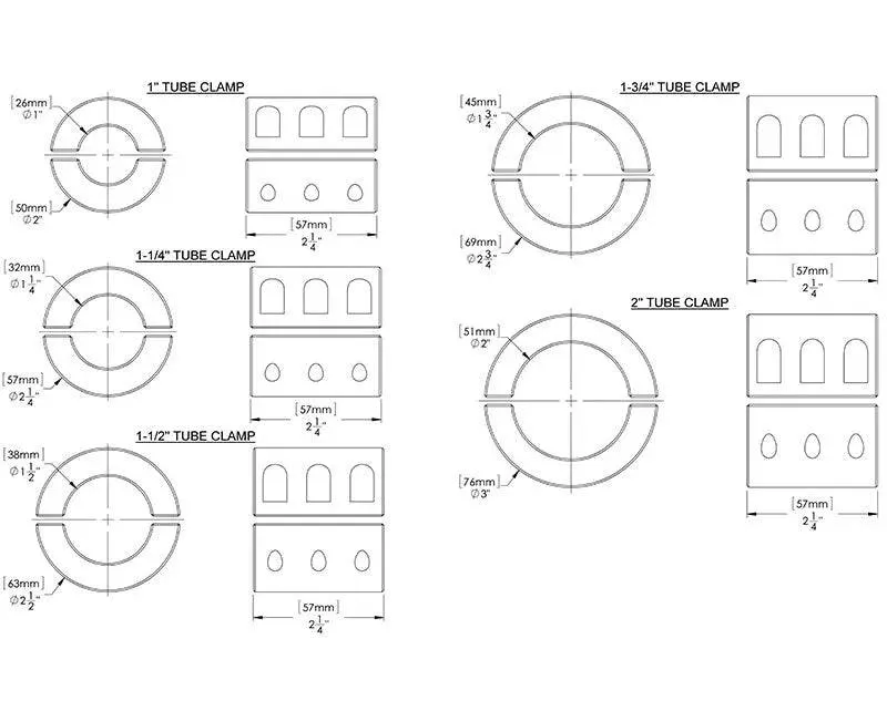 Trail-Gear O.D. Tube Clamps