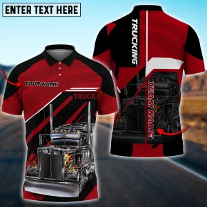 Truck Multi Pattern Personalized Name Team 3D Polo Shirt For Truck Driver