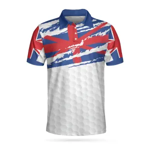 United Kingdom Flag Golf Texture Blue Golfer Polo Shirt, Great Britain Jack Polo Shirt, Uk Golf Shirt For Men Coolspod