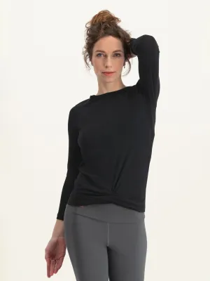 Urban Goddess Zora Long Sleeved Yoga Top - Urban Black