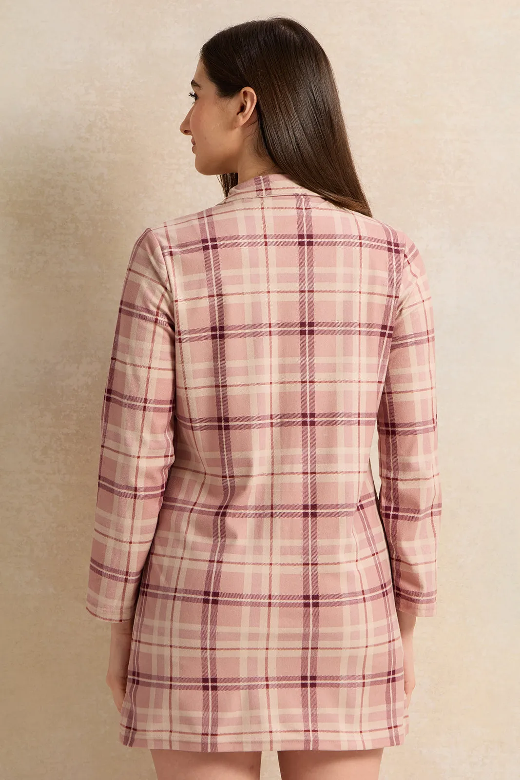 Women Pink Flannel Nightshirt