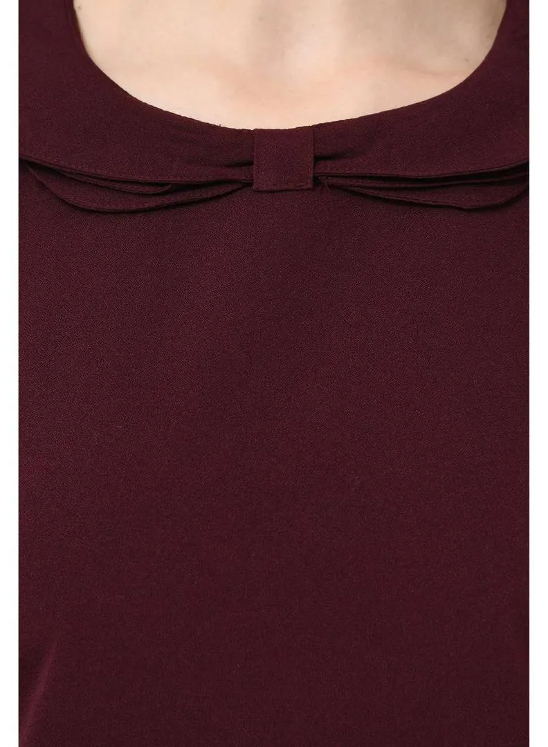 Women's Crepe Maroon Casual Top