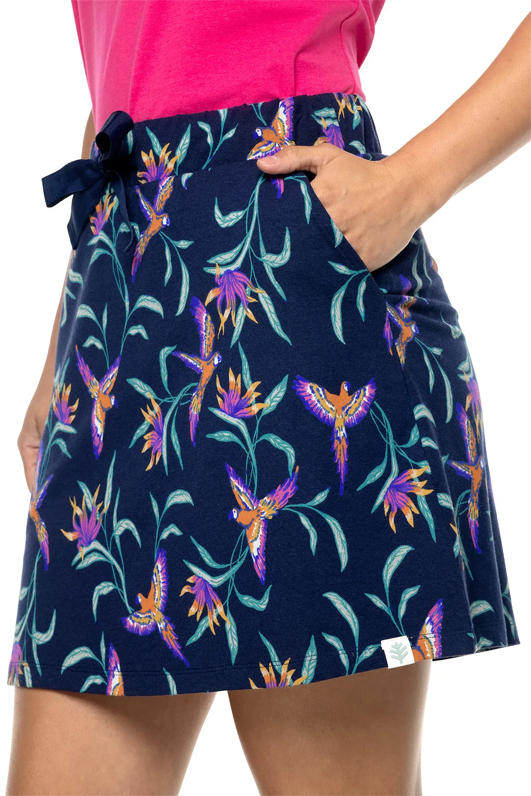 Women's Plaka Knit Skort  |  Navy Birds of Paradise