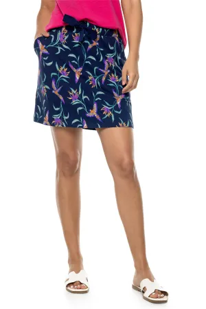 Women's Plaka Knit Skort  |  Navy Birds of Paradise